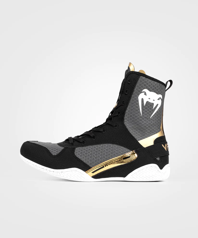 Боксерки Venum Elite Boxing Shoes Black White Gold фото