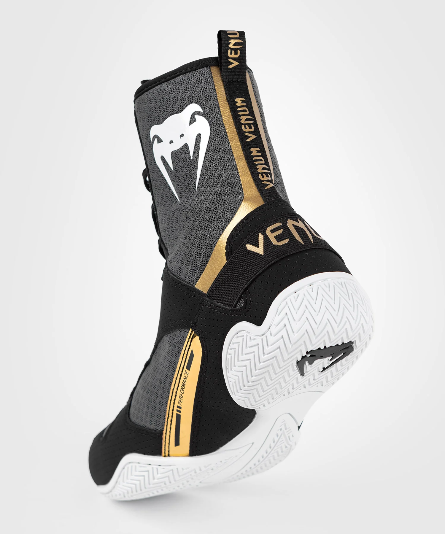 Боксерки Venum Elite Boxing Shoes Black White Gold купити