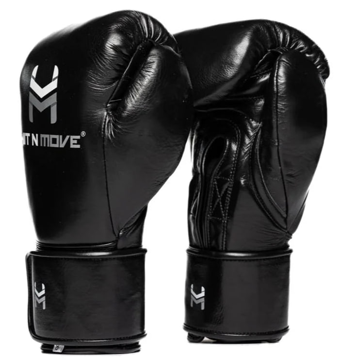 Боксерські рукавиці Hit N Move Horse Hair Boxing Gloves (Hook and Loop) Black