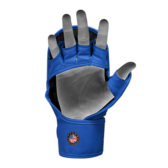 Рукавиці для ММА RDX Grappling Gloves Shooter Aura Plus T-17 Blue-Black ціна