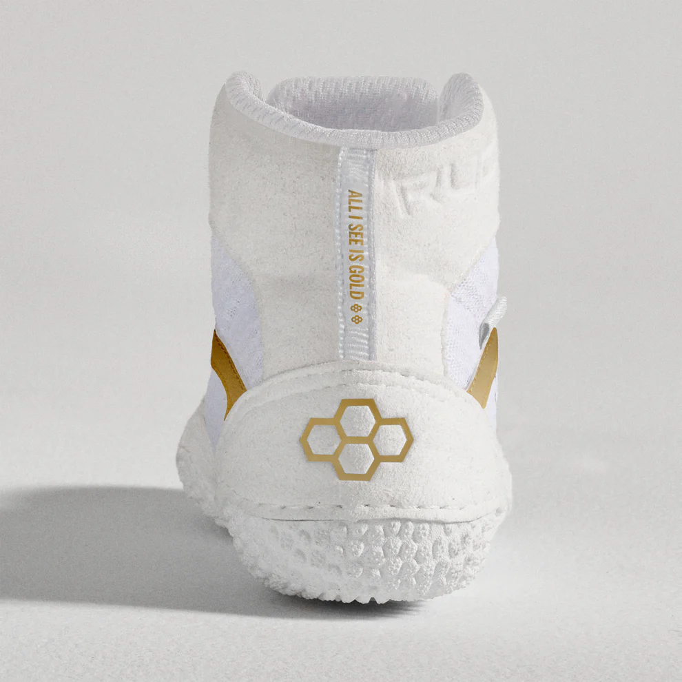 Rudis Alpha 2.0 Jordan Burroughs Edition Wrestling Shoes White Gold size