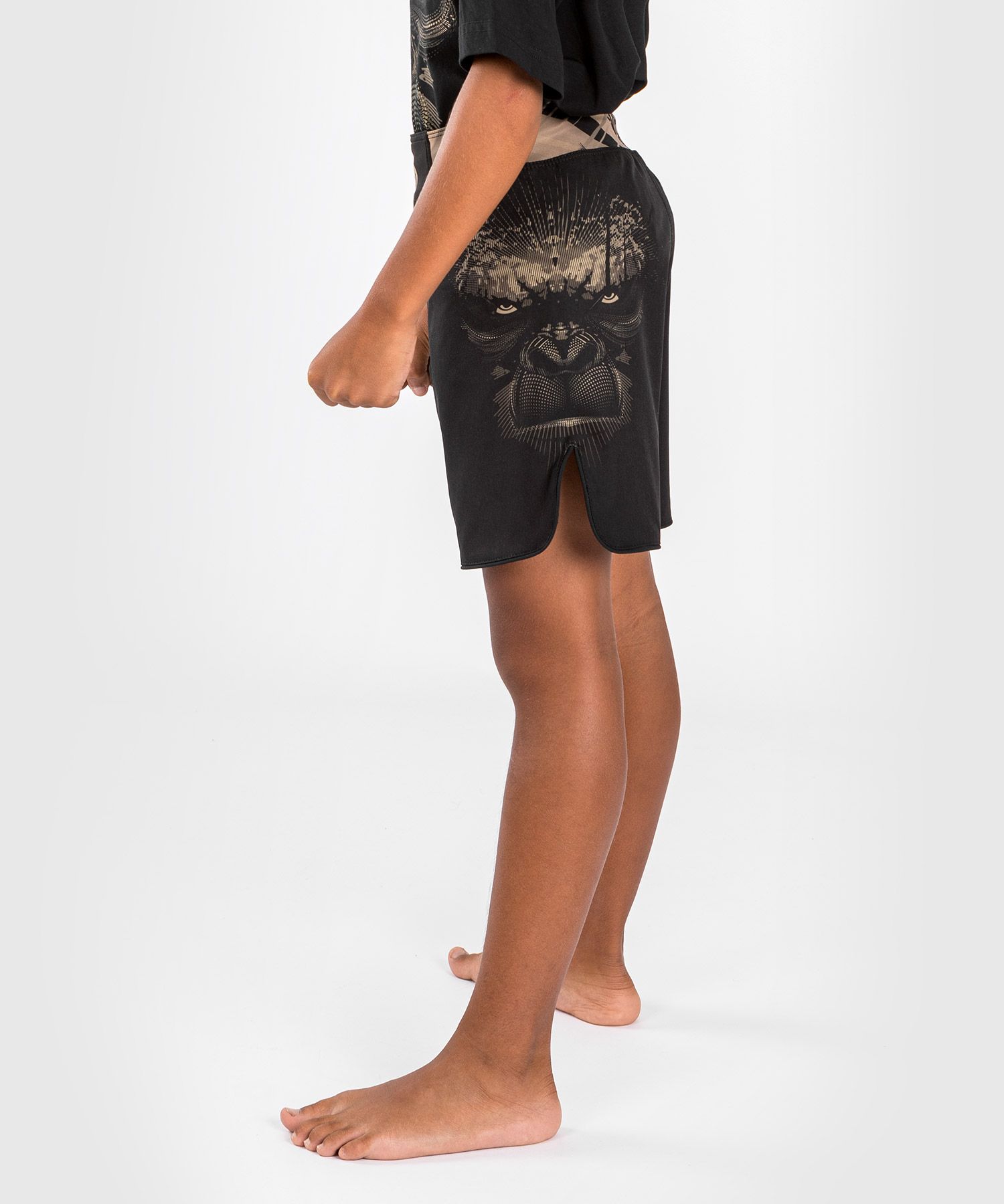 Childrens MMA shorts Venum Gorilla Jungle Fightshorts For Kids - Sand Black photo