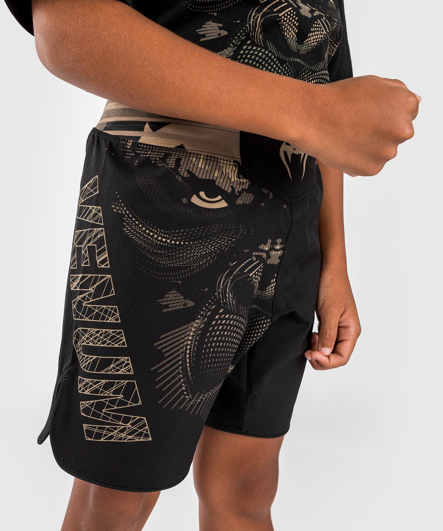 Childrens MMA shorts Venum Gorilla Jungle Fightshorts For Kids - Sand Black price