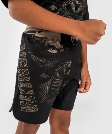 Детские шорты для ММА Venum Gorilla Jungle Fightshorts For Kids - Sand Black, Фото № 3