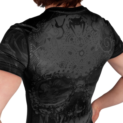 Жіночий рашгард Venum Santa Muerte 3.0 Short Sleeves Rashguard Black Black For Women фото