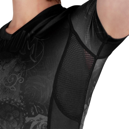 Жіночий рашгард Venum Santa Muerte 3.0 Short Sleeves Rashguard Black Black For Women розмір