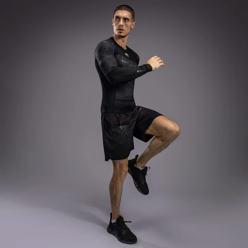 Рашгард Venum G-Fit Air Mens Long Sleeve Rashguard Deep Black Desert Sand купити