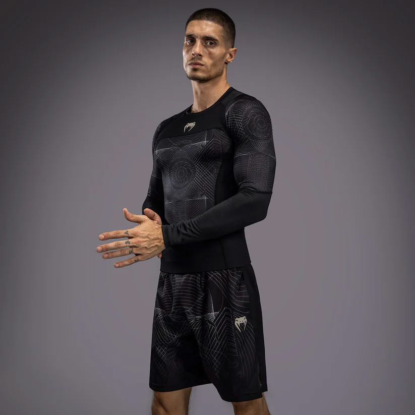 Рашгард Venum G-Fit Air Mens Long Sleeve Rashguard Deep Black Desert Sand оригінал