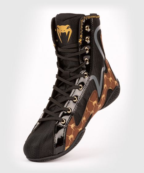 Боксерки Venum Elite Evo Monogram Boxing Shoes Black Brown купить