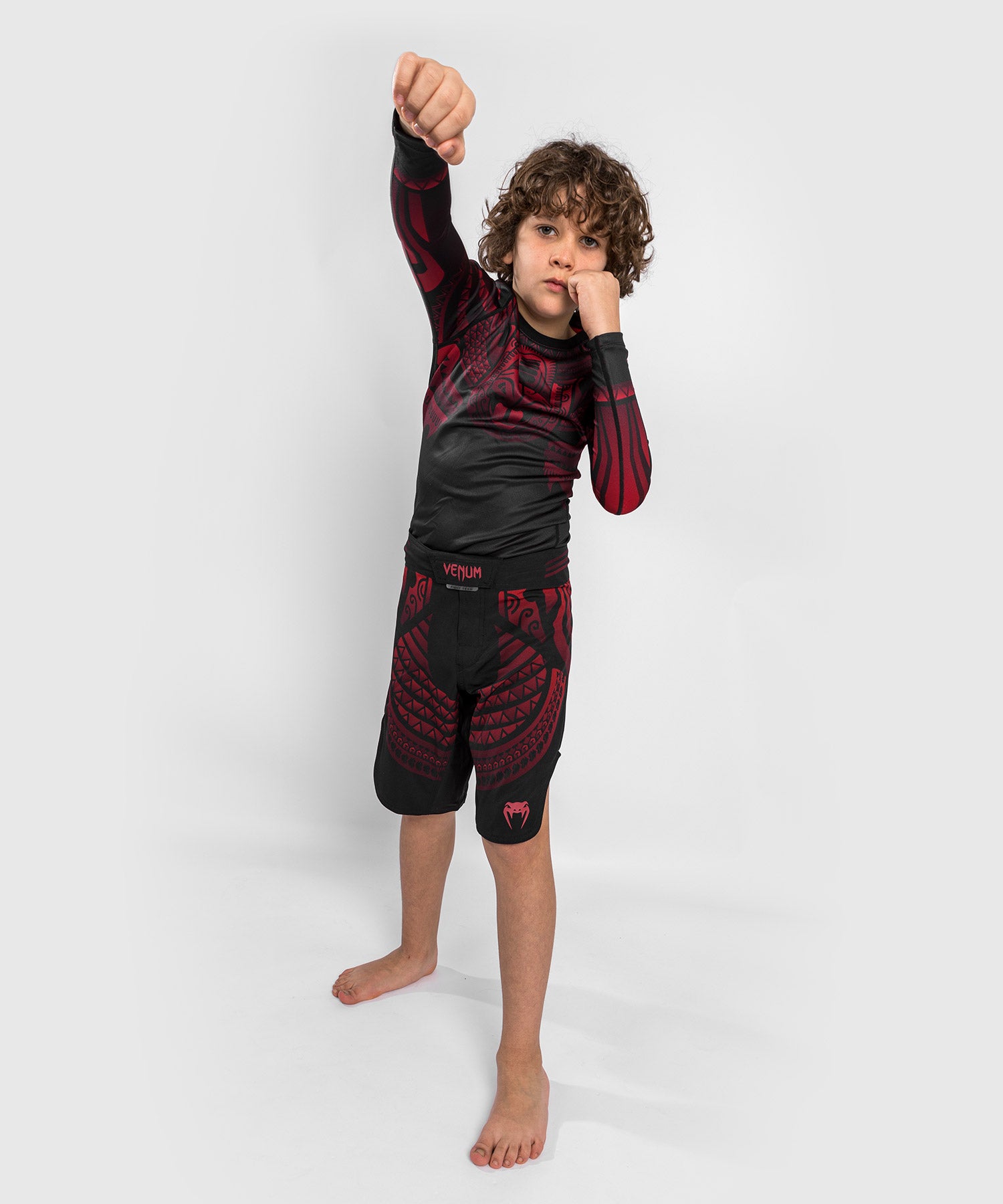 Детские шорты для MMA Venum Nakahi Kids Fightshort Black Red