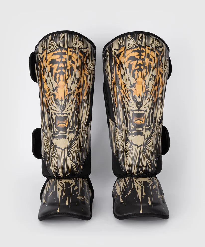 Захист гомілки Venum Tiger Shin Guards Black Neon Orange купити