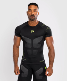 Venum Training Camp 4.0 Short Sleeve Rashguard - Black/Neon Green