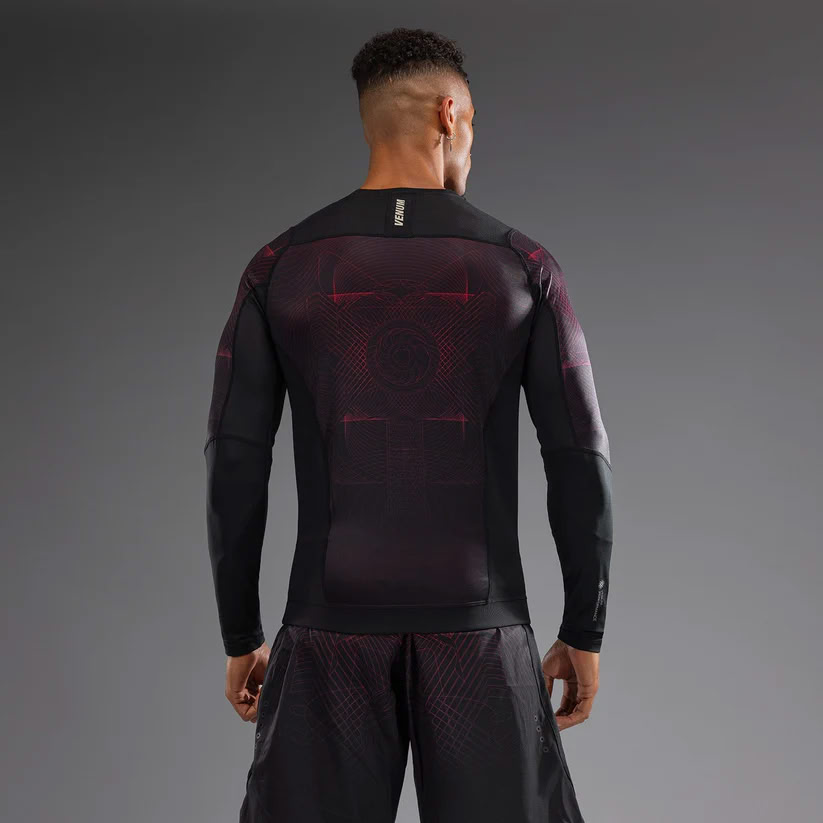 Рашгард Venum G-Fit Air Mens Long Sleeve Rashguard Deep Black Fire Red купити