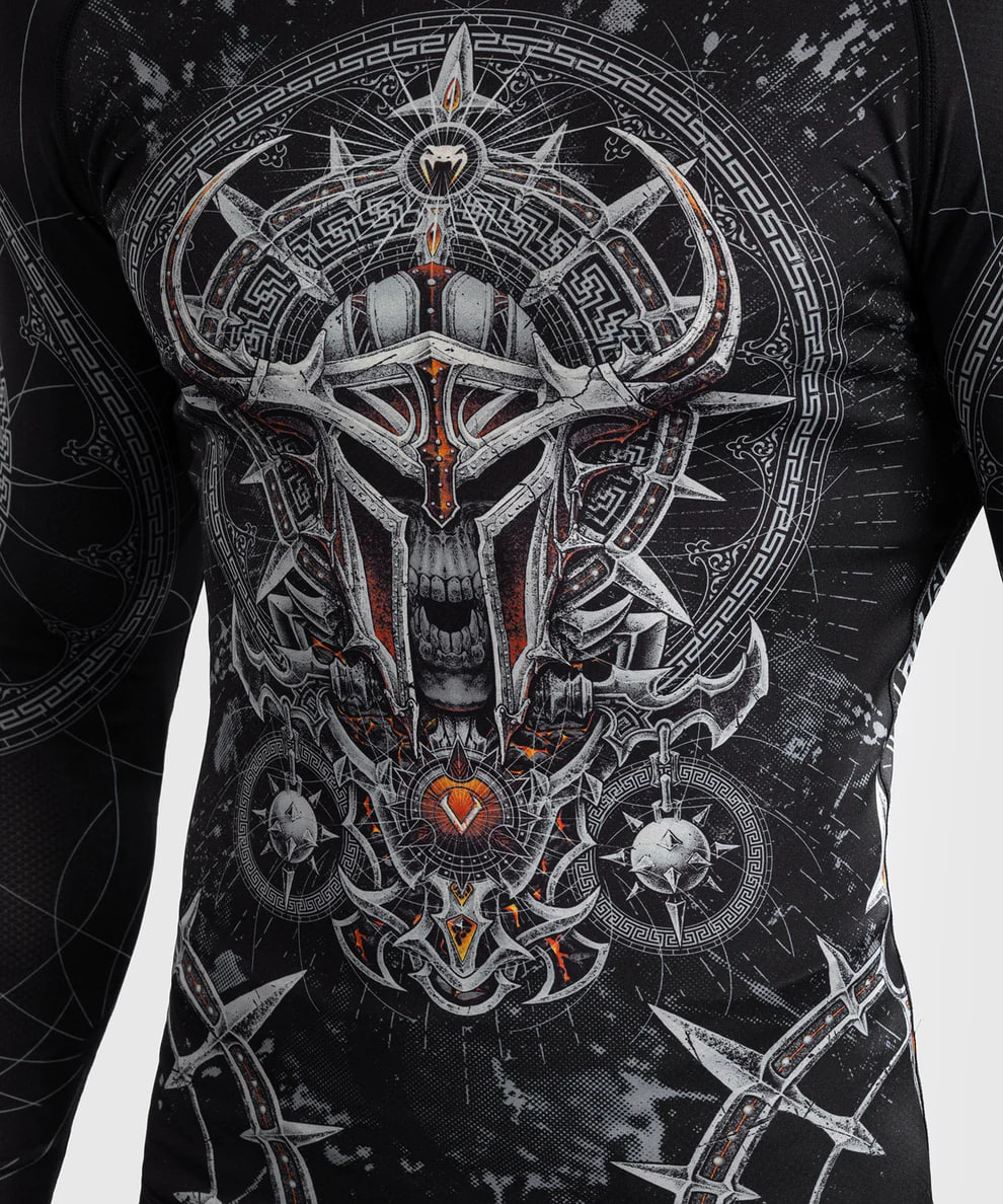 Рашгард Venum Gladiator 5.0 Mens Long Sleeve Rashguard Black Silver цена