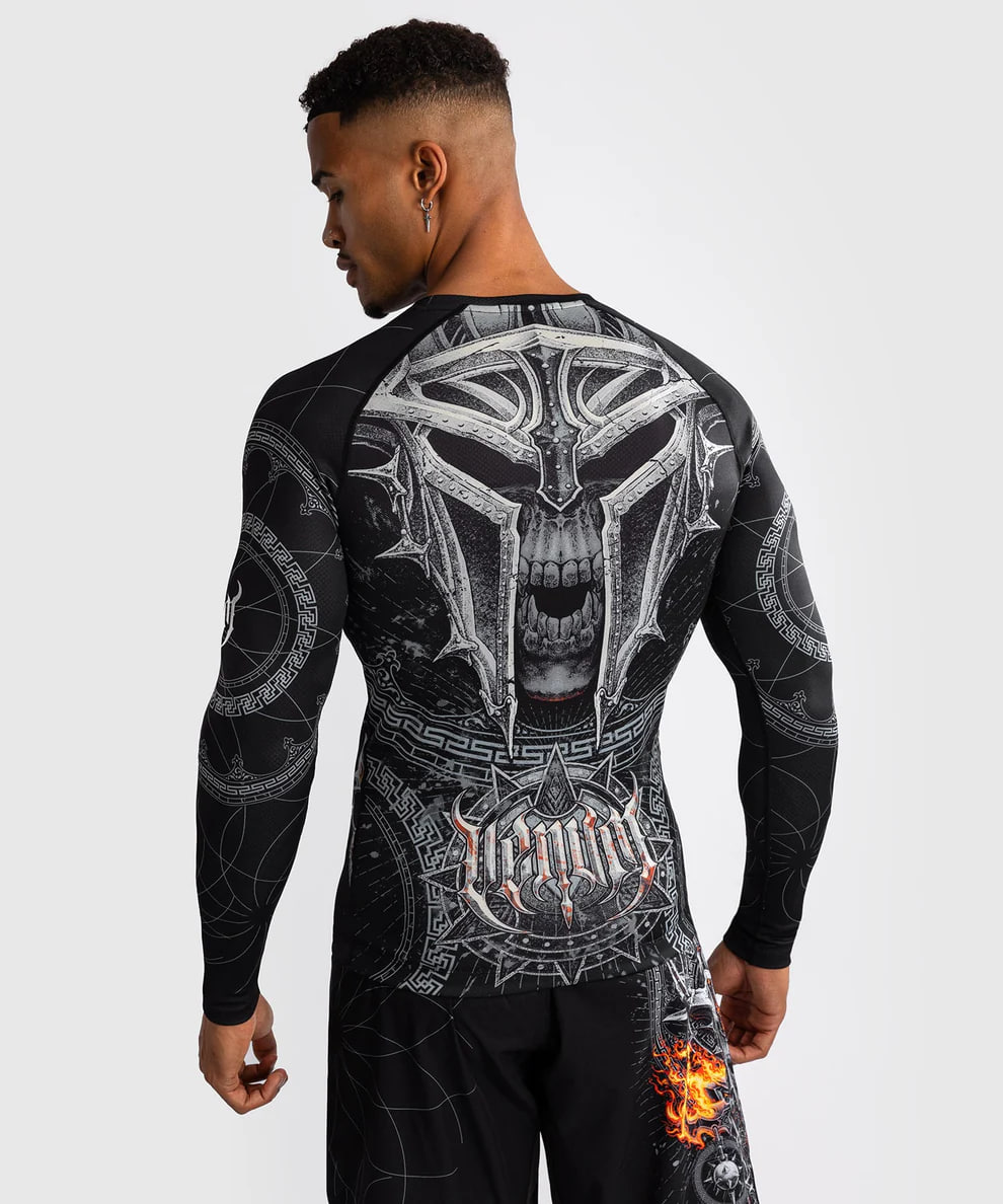 Рашгард Venum Gladiator 5.0 Mens Long Sleeve Rashguard Black Silver купить