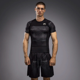 Рашгард Venum G-Fit Air Mens Short Sleeve Rashguard Deep Black Desert Sand