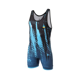 Борцовское трико Peresvit Temper Adults Wrestling Singlet Blue Black цена