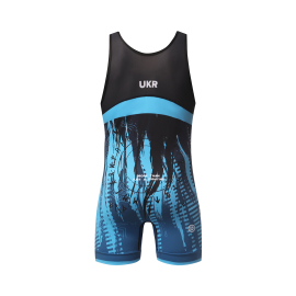 Борцівське трико Peresvit Temper Adults Wrestling Singlet Blue Black, Фото № 2