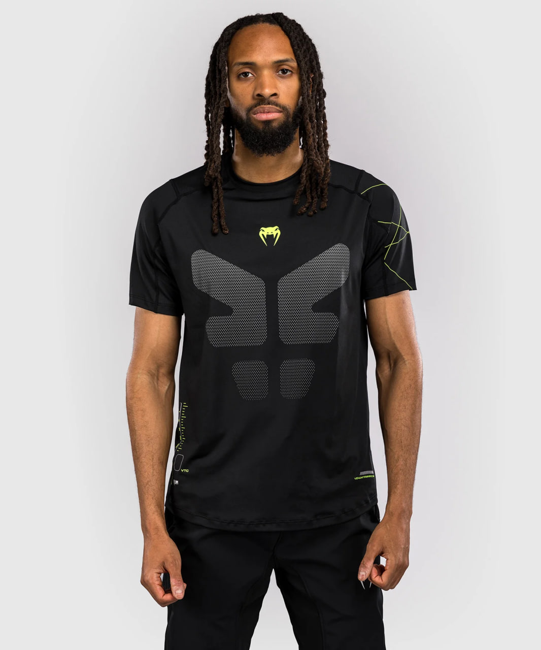 Тренировочная футболка Venum Training Camp 4.0 Dry Tech T-shirt - Black/Neon Green