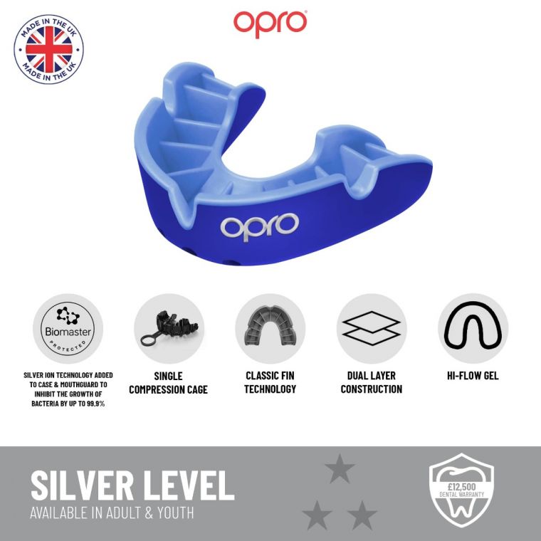 OPRO Self-Fit GEN5 Silver Black Red mouthguard photo