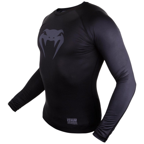 Компрессионная футболка Venum Contender 3.0 Compression T-shirt Long Sleeves Black/Grey ціна