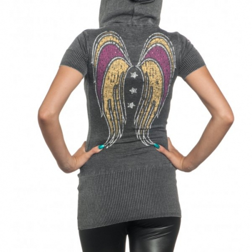 Sinful by Affliction Triumph Sweater tunic with hood price