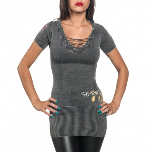 Sinful by Affliction Triumph Sweater tunic with hood buy