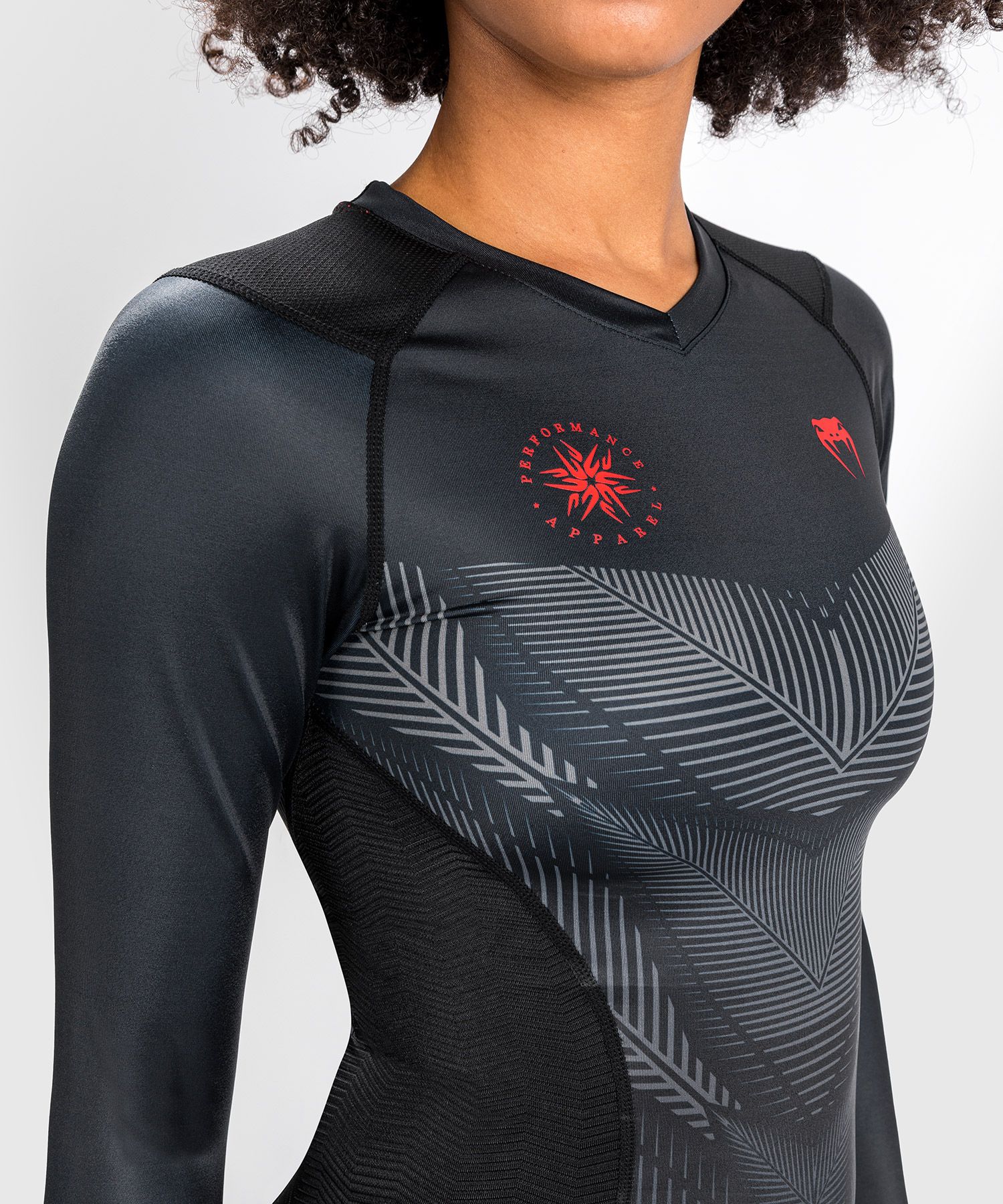 Жіночий рашгард Venum Phantom Rashguard Long Sleeves For Women Black Red оригінал