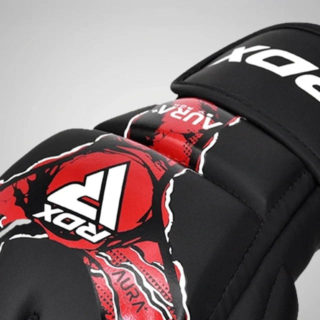 Рукавиці для ММА RDX F-17 Aura Plus Grappling Gloves Black Red розмір
