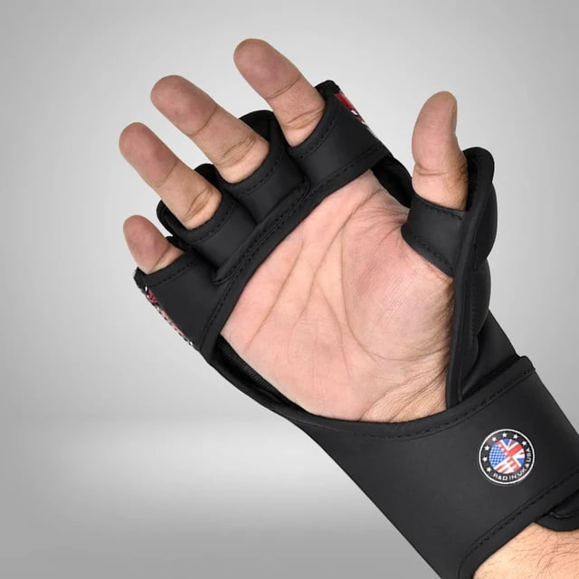 Рукавиці для ММА RDX F-17 Aura Plus Grappling Gloves Black Red ціна
