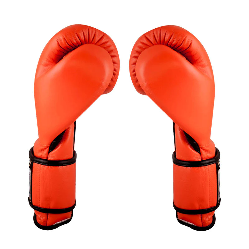 Боксерские перчатки Cleto Reyes Leather Contact Closure Gloves Orange купить