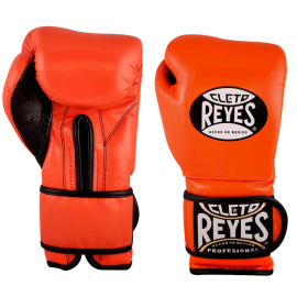 Боксерские перчатки Cleto Reyes Leather Contact Closure Gloves Orange