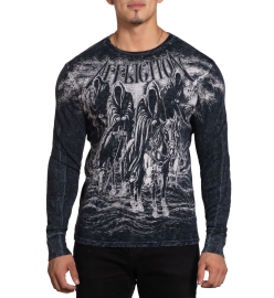 Affliction Black Night Thermal Black Lava Wash long sleeve