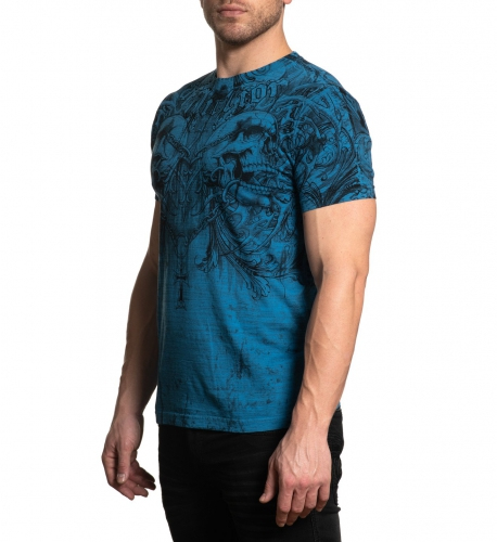 Футболка Affliction Shred Tactic SS Tee Pacific Blue оригінал