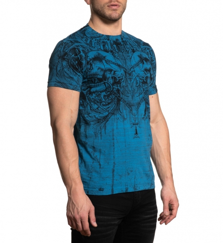 Футболка Affliction Shred Tactic SS Tee Pacific Blue фото