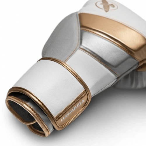 Hayabusa T3 Boxing Gloves White Gold size