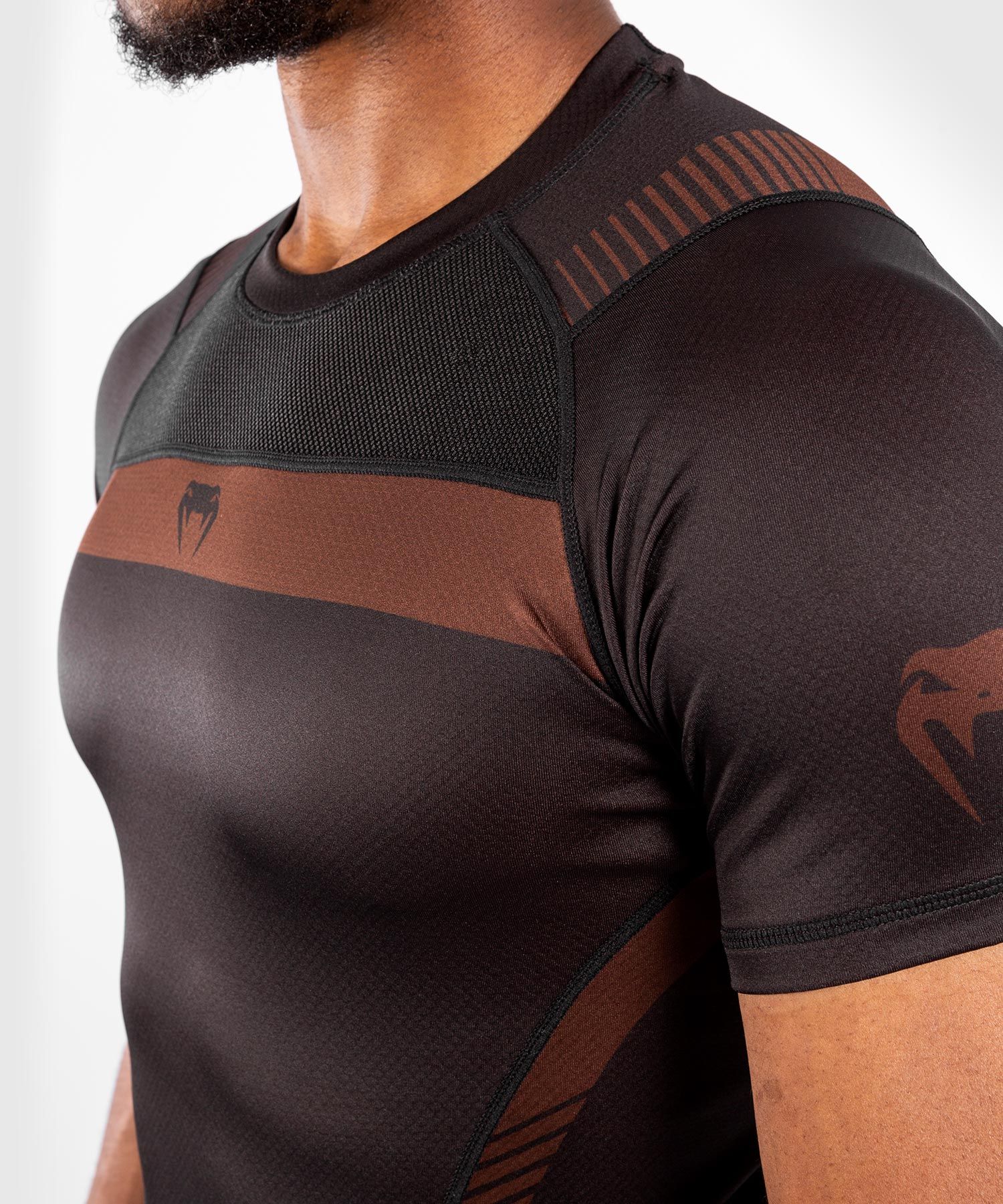 Рашгард з коротким рукавом Venum Nogi 3.0 Short Sleeves Rashguard Black Brown ціна