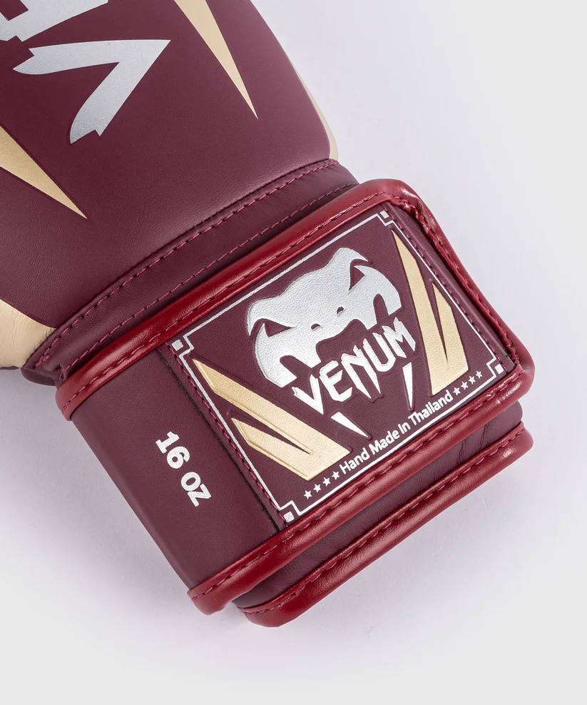 Venum Elite Boxing Gloves - Burgundy Gold buy