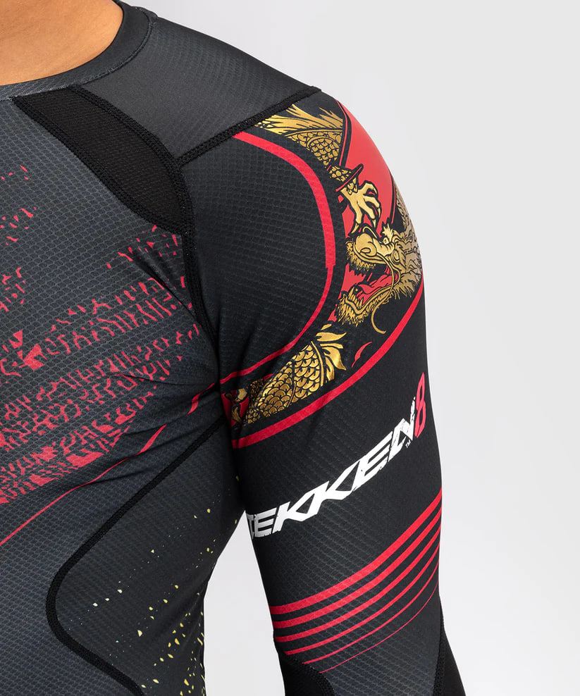 Рашгард Venum x TEKKEN 8 Marshall Law Rashguard Black Red Gold оригінал
