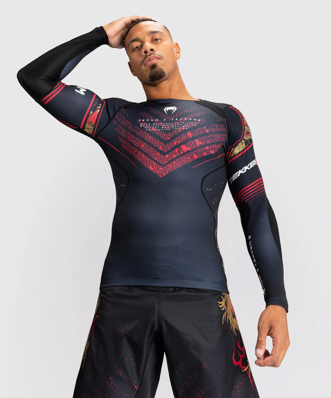 Рашгард Venum x TEKKEN 8 Marshall Law Rashguard Black Red Gold розмір