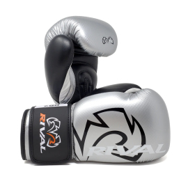 Boxing gloves Rival RB7 Fitness and Bag Glove Silver Black