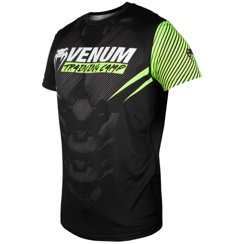 Футболка Venum Training Camp 2.0 T-shirt Black Neo Yellow цена