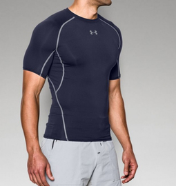 Компрессионная футболка Under Armour HeatGear® Armour Short Sleeve Compression Shirt Navy, Фото № 3