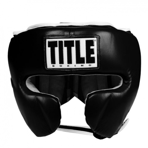 Шлем Title Boxing Leather Sparring Headgear Black купить
