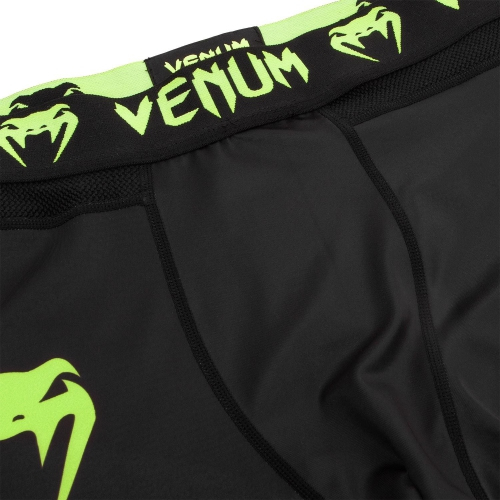 Venum Logos Tights Black Neo Yellow compression pants original