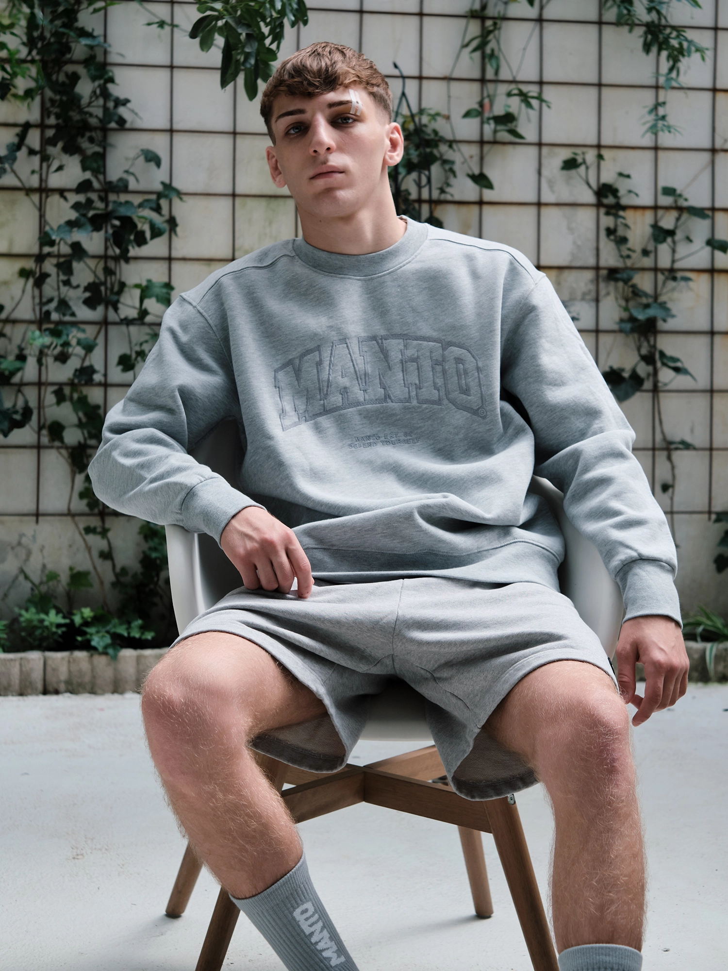 Sweatshirt MANTO Crewneck Varsity Gray price