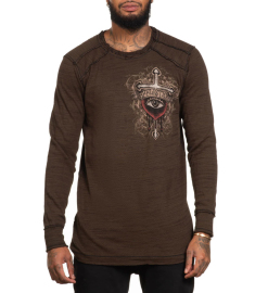 Long sleeves Affliction Highway Drifters LS Rev. Thermal Black Tobacco Brown price