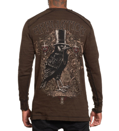 Long sleeves Affliction Highway Drifters LS Rev. Thermal Black Tobacco Brown photo