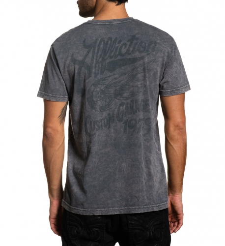 Футболка Affliction Custom Garage SS Tee Charcoal Lava Wash ціна