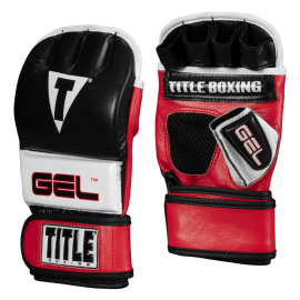 Рукавиці для MMA Title Gel Incensed Wristband Heavy Bag Gloves Black White Red